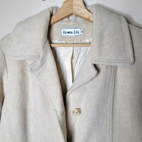 VTG Herman Kay Wool Car Coat Size 12 Made in USA Classic 3-Button Lined - Picture 5 of 11